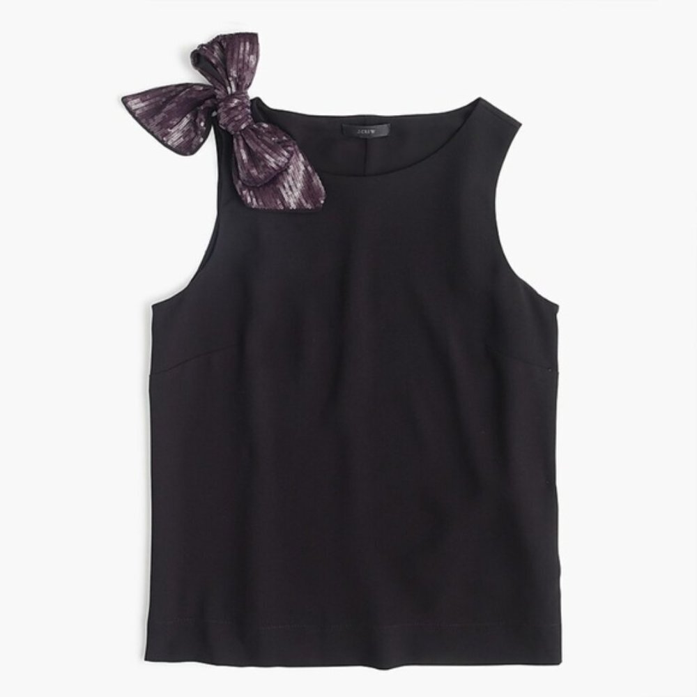 J. CREW Drapey Tank TOP with Shoulder Bow *4